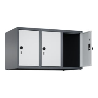 C+P Aufsatzschrank, 7016/7035 500x900x500mm Verschluss Sicherheits-Drehriegel 3 Abteile