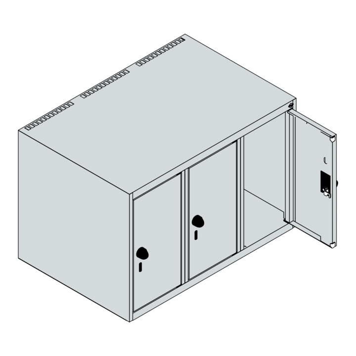 C+P Aufsatzschrank, 7016 Front RAL 7016 Anthrazitgrau Verschluss Sicherheits-Drehriegel