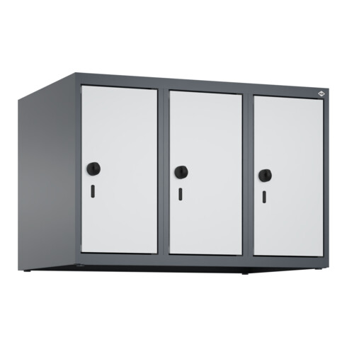 C+P Aufsatzschrank, 7016 Front RAL 7035 Lichtgrau Verschluss Sicherheits-Drehriegel