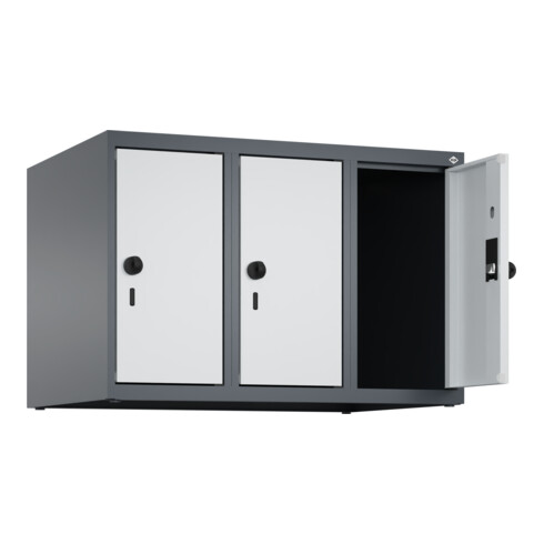 C+P Aufsatzschrank, 7016 Front RAL 7035 Lichtgrau Verschluss Sicherheits-Drehriegel