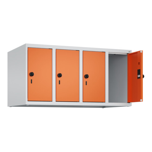 C+P Aufsatzschrank, 7035/2004 500x1000x500mm Verschluss Sicherheits-Drehriegel 4 Abteile