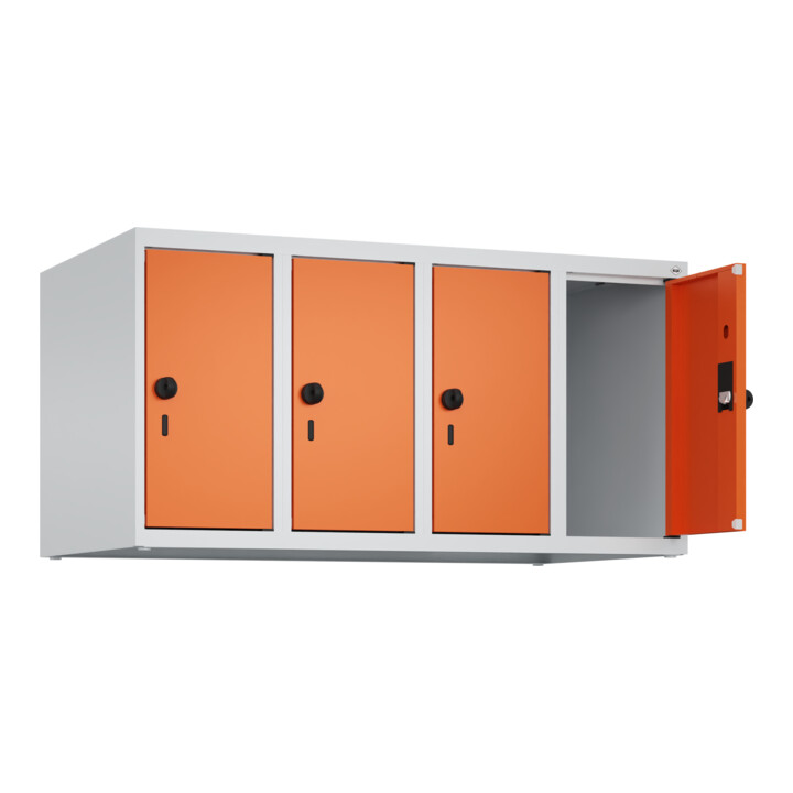 C+P Aufsatzschrank, 7035/2004 500x1000x500mm Verschluss Sicherheits-Drehriegel 4 Abteile