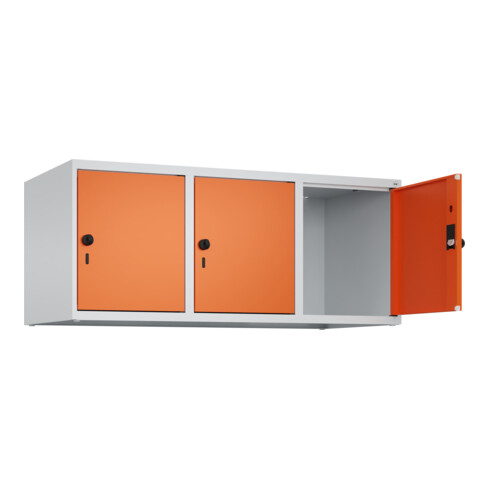 C+P Aufsatzschrank, 7035/2004 500x1200x500mm Verschluss Sicherheits-Drehriegel 3 Abteile