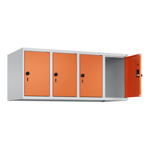 C+P Aufsatzschrank, 7035/2004 500x1200x500mm Verschluss Sicherheits-Drehriegel 4 Abteile