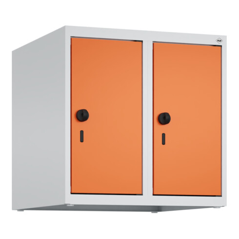 C+P Aufsatzschrank, 7035/2004 500x500x500mm Verschluss Sicherheits-Drehriegel 2 Abteile