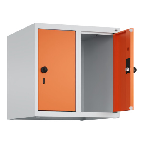 C+P Aufsatzschrank, 7035/2004 500x500x500mm Verschluss Sicherheits-Drehriegel 2 Abteile