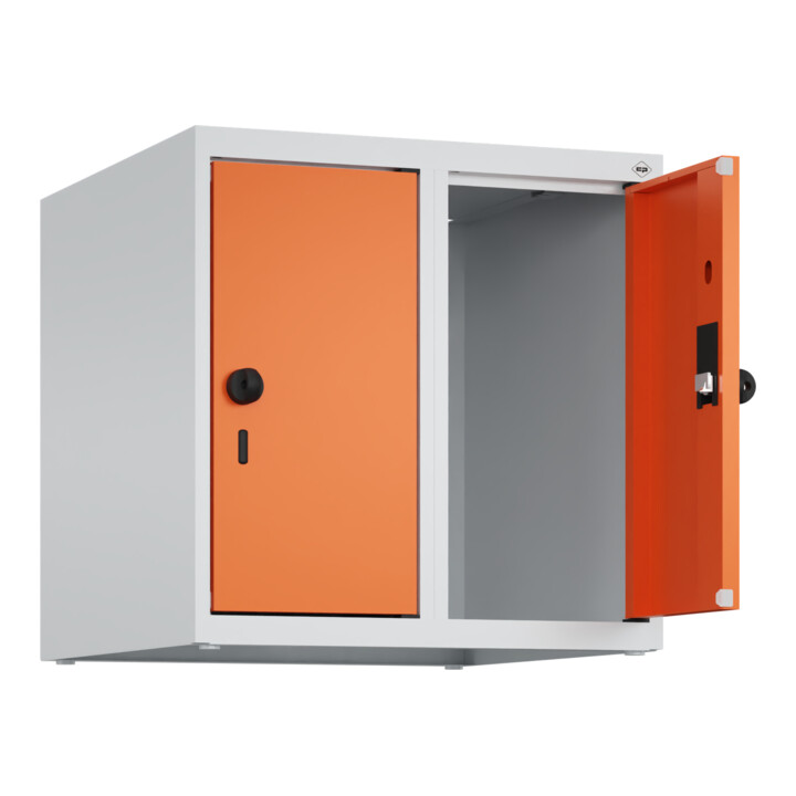 C+P Aufsatzschrank, 7035/2004 500x500x500mm Verschluss Sicherheits-Drehriegel 2 Abteile