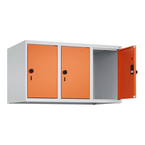 C+P Aufsatzschrank, 7035/2004 500x900x500mm Verschluss Sicherheits-Drehriegel 3 Abteile