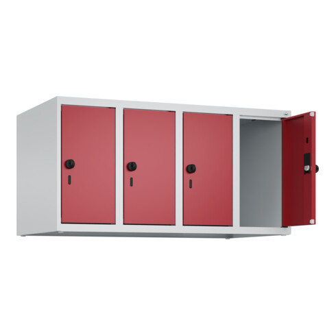 C+P Aufsatzschrank, 7035/3003 500x1000x500mm Verschluss Sicherheits-Drehriegel 4 Abteile