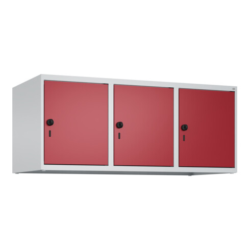 C+P Aufsatzschrank, 7035/3003 500x1200x500mm Verschluss Sicherheits-Drehriegel 3 Abteile