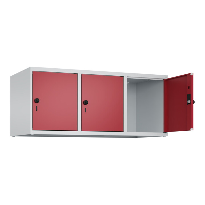 C+P Aufsatzschrank, 7035/3003 500x1200x500mm Verschluss Sicherheits-Drehriegel 3 Abteile