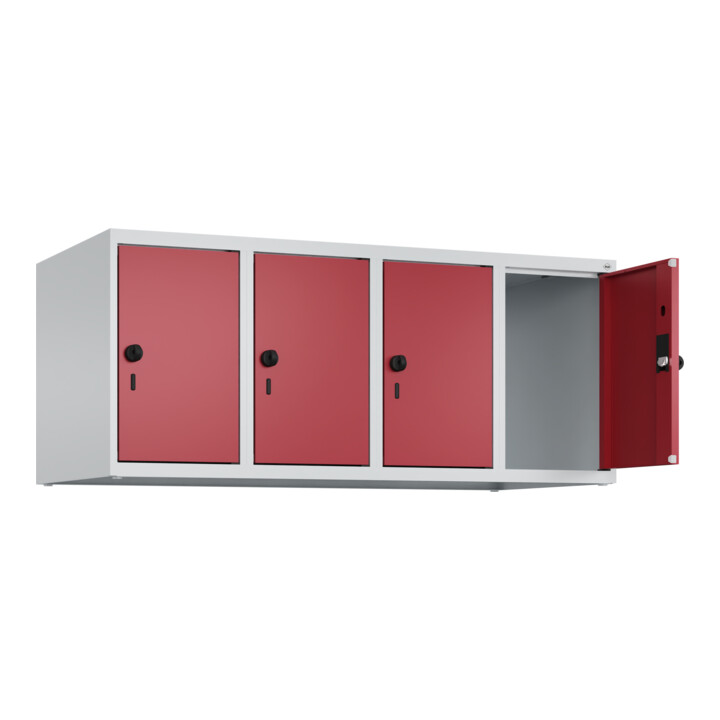 C+P Aufsatzschrank, 7035/3003 500x1200x500mm Verschluss Sicherheits-Drehriegel 4 Abteile