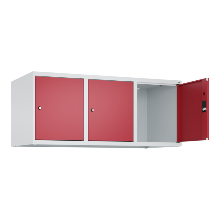 C+P Aufsatzschrank, 7035/3003 500x1200x500mm Verschluss Zylinderschloss 3 Abteile