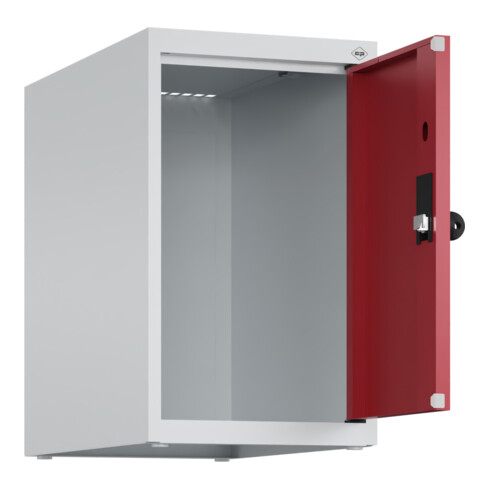 C+P Aufsatzschrank, 7035/3003 500x300x500mm Verschluss Sicherheits-Drehriegel 1 Abteile