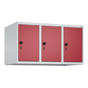 C+P Aufsatzschrank, 7035/3003 500x900x500mm Verschluss Sicherheits-Drehriegel 3 Abteile