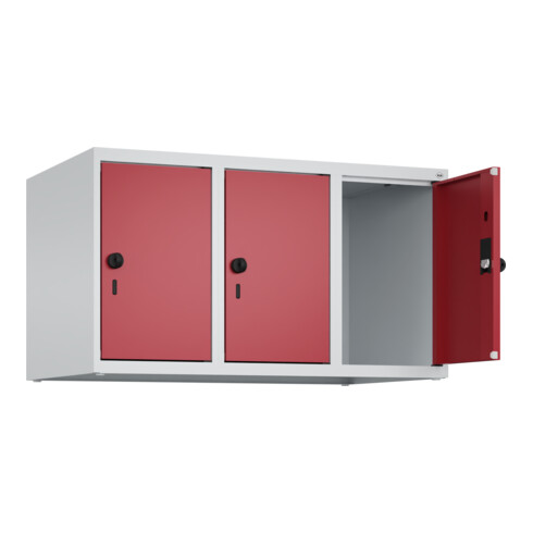 C+P Aufsatzschrank, 7035/3003 500x900x500mm Verschluss Sicherheits-Drehriegel 3 Abteile