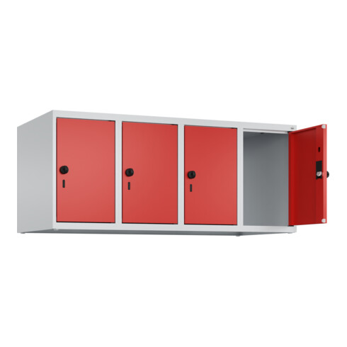 C+P Aufsatzschrank, 7035/3020 500x1200x500mm Verschluss Sicherheits-Drehriegel 4 Abteile
