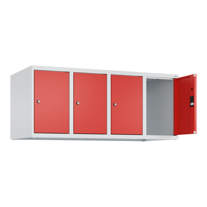 C+P Aufsatzschrank, 7035/3020 500x1200x500mm Verschluss Zylinderschloss 4 Abteile