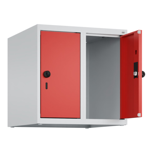 C+P Aufsatzschrank, 7035/3020 500x500x500mm Verschluss Sicherheits-Drehriegel 2 Abteile
