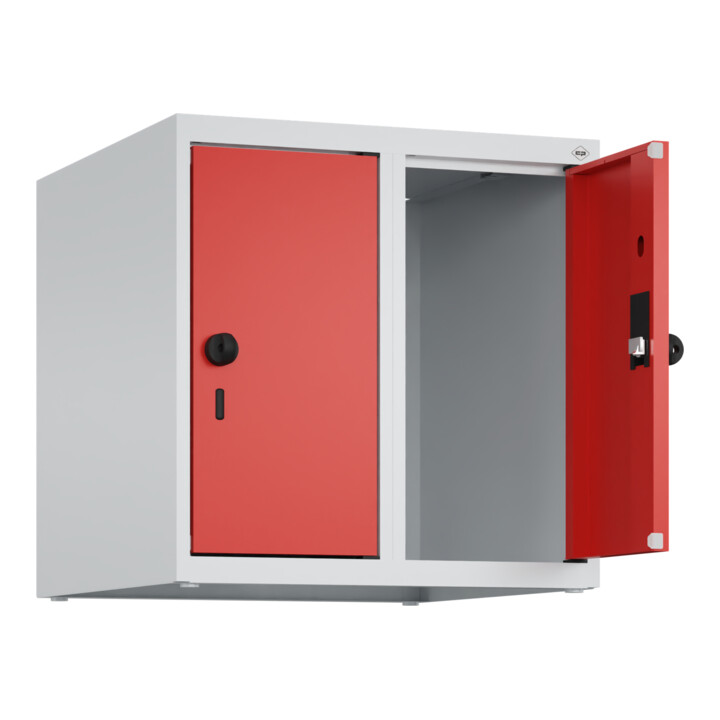 C+P Aufsatzschrank, 7035/3020 500x500x500mm Verschluss Sicherheits-Drehriegel 2 Abteile