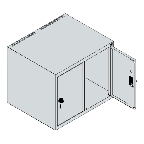 C+P Aufsatzschrank, 7035/3020 500x600x500mm Verschluss Sicherheits-Drehriegel 2 Abteile