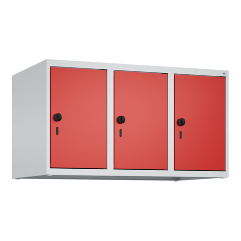 C+P Aufsatzschrank, 7035/3020 500x900x500mm Verschluss Sicherheits-Drehriegel 3 Abteile