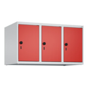 C+P Aufsatzschrank, 7035/3020 500x900x500mm Verschluss Sicherheits-Drehriegel 3 Abteile