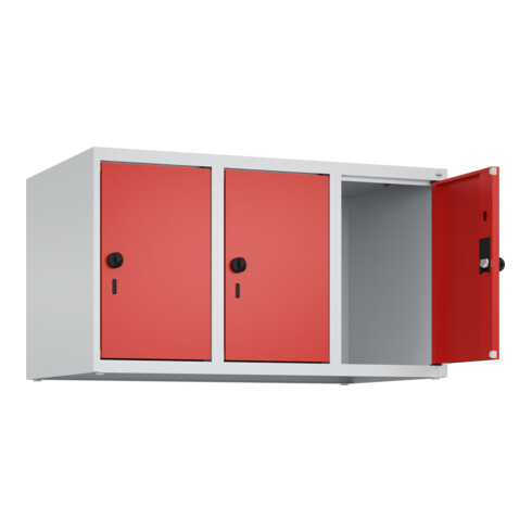 C+P Aufsatzschrank, 7035/3020 500x900x500mm Verschluss Sicherheits-Drehriegel 3 Abteile