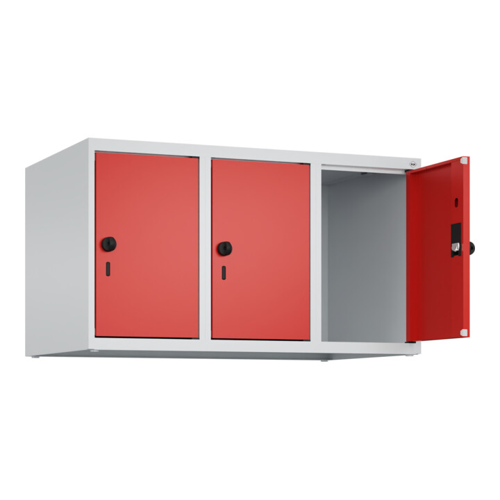 C+P Aufsatzschrank, 7035/3020 500x900x500mm Verschluss Sicherheits-Drehriegel 3 Abteile