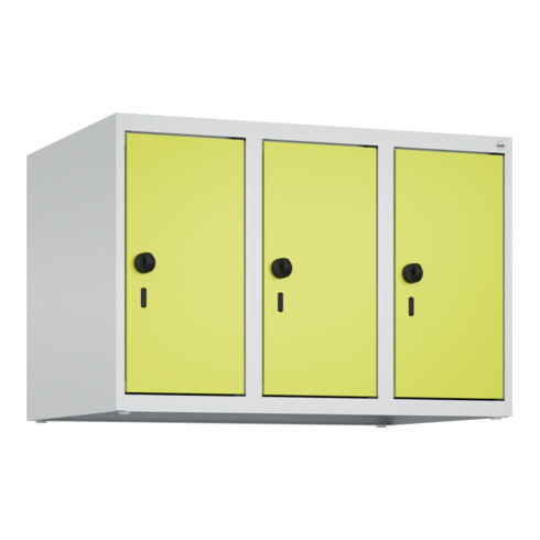 C+P Aufsatzschrank, 7035 500x750x500mm Front 1108060 RDS Viridingrün Verschluss Sicherheits-Drehriegel 3 Abteile