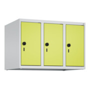 C+P Aufsatzschrank, 7035 500x750x500mm Front 1108060 RDS Viridingrün Verschluss Sicherheits-Drehriegel 3 Abteile
