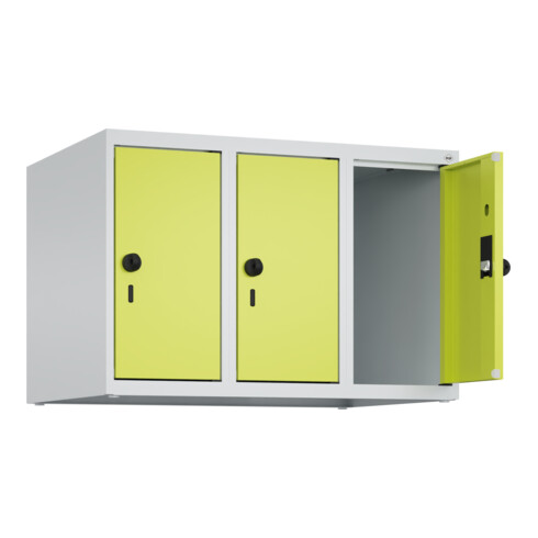 C+P Aufsatzschrank, 7035 500x750x500mm Front 1108060 RDS Viridingrün Verschluss Sicherheits-Drehriegel 3 Abteile