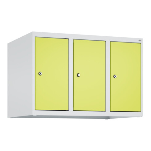 C+P Aufsatzschrank, 7035 500x750x500mm Front 1108060 RDS Viridingrün Verschluss Zylinderschloss 3 Abteile