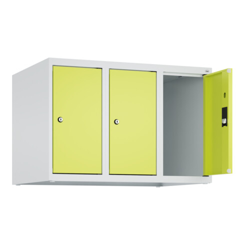 C+P Aufsatzschrank, 7035 500x750x500mm Front 1108060 RDS Viridingrün Verschluss Zylinderschloss 3 Abteile