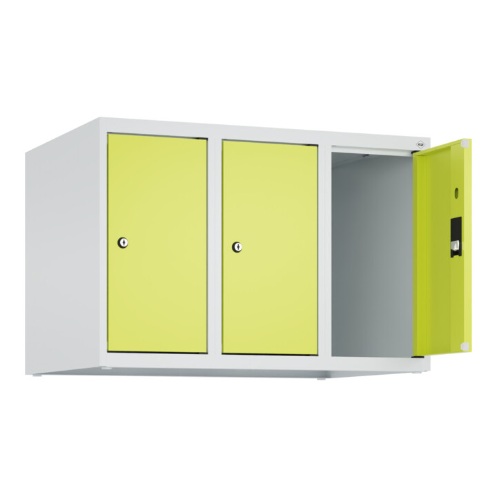 C+P Aufsatzschrank, 7035 500x750x500mm Front 1108060 RDS Viridingrün Verschluss Zylinderschloss 3 Abteile