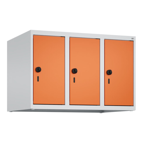C+P Aufsatzschrank, 7035 500x750x500mm Front RAL 2004 Reinorange Verschluss Sicherheits-Drehriegel 3 Abteile