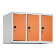 C+P Aufsatzschrank, 7035 500x750x500mm Front RAL 2004 Reinorange Verschluss Sicherheits-Drehriegel 3 Abteile