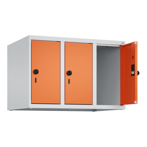 C+P Aufsatzschrank, 7035 500x750x500mm Front RAL 2004 Reinorange Verschluss Sicherheits-Drehriegel 3 Abteile