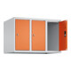 C+P Aufsatzschrank, 7035 500x750x500mm Front RAL 2004 Reinorange Verschluss Zylinderschloss 3 Abteile-2