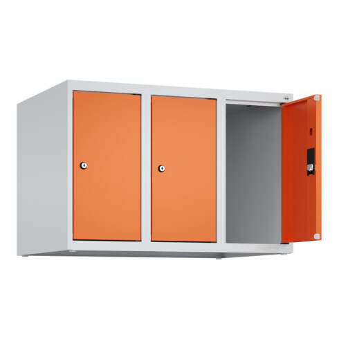 C+P Aufsatzschrank, 7035 500x750x500mm Front RAL 2004 Reinorange Verschluss Zylinderschloss 3 Abteile