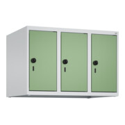 C+P Aufsatzschrank, 7035 500x750x500mm Front RAL 6011 Resedagrün Verschluss Sicherheits-Drehriegel 3 Abteile