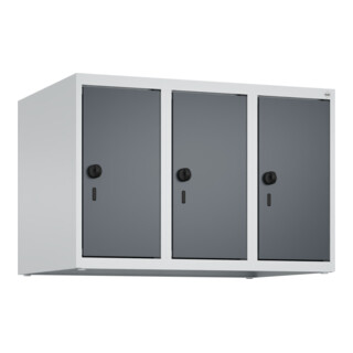 C+P Aufsatzschrank, 7035 500x750x500mm Front RAL 7016 Anthrazitgrau Verschluss Sicherheits-Drehriegel 3 Abteile