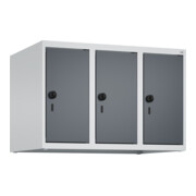 C+P Aufsatzschrank, 7035 500x750x500mm Front RAL 7016 Anthrazitgrau Verschluss Sicherheits-Drehriegel 3 Abteile