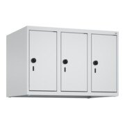 C+P Aufsatzschrank, 7035 500x750x500mm Front RAL 7035 Lichtgrau Verschluss Sicherheits-Drehriegel 3 Abteile