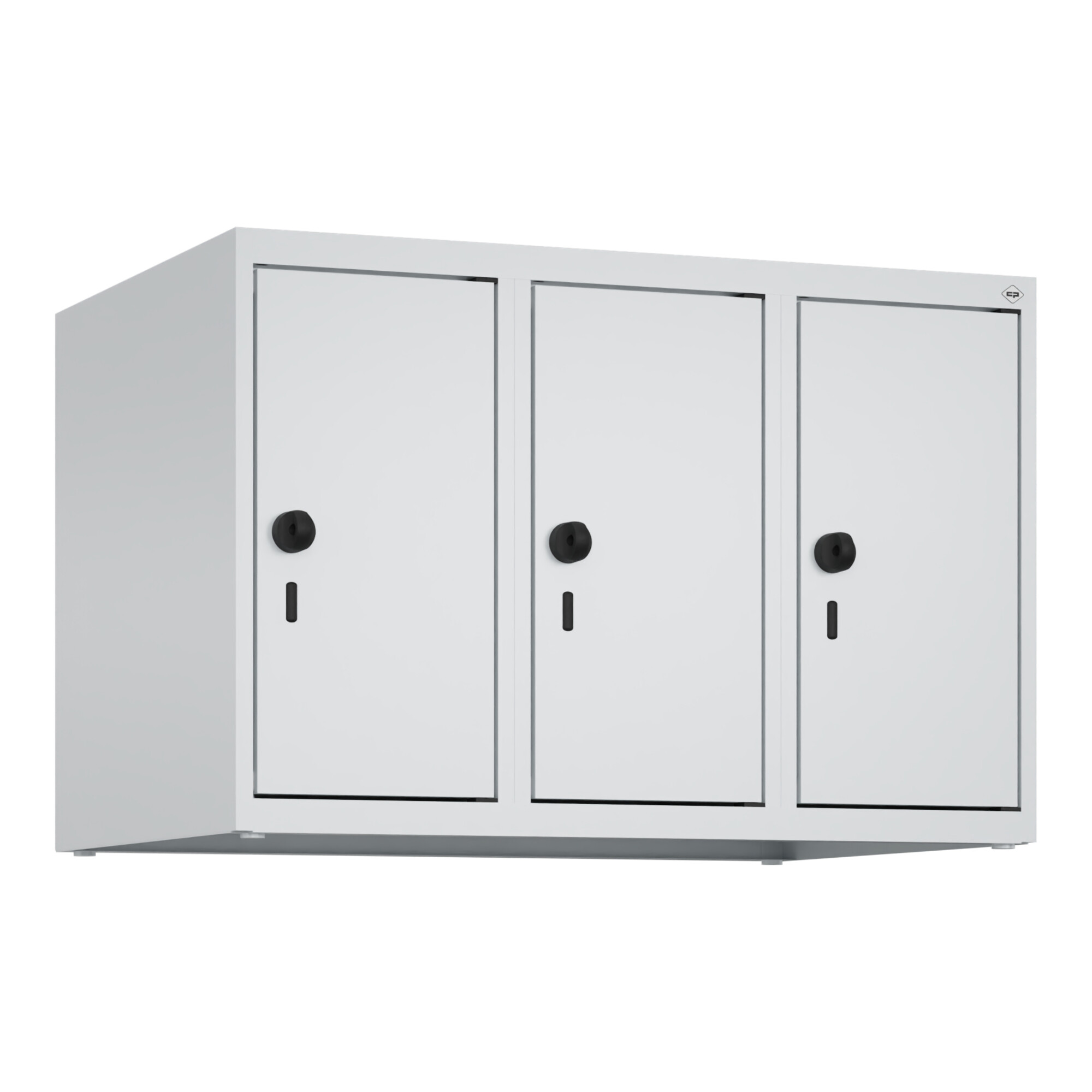 C+P Aufsatzschrank, 7035 500x750x500mm Front RAL 7035 Lichtgrau Verschluss Sicherheits-Drehriegel 3 Abteile ; C + P Möbelsysteme