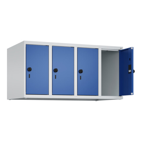 C+P Aufsatzschrank, 7035/5010 500x1000x500mm Verschluss Sicherheits-Drehriegel 4 Abteile