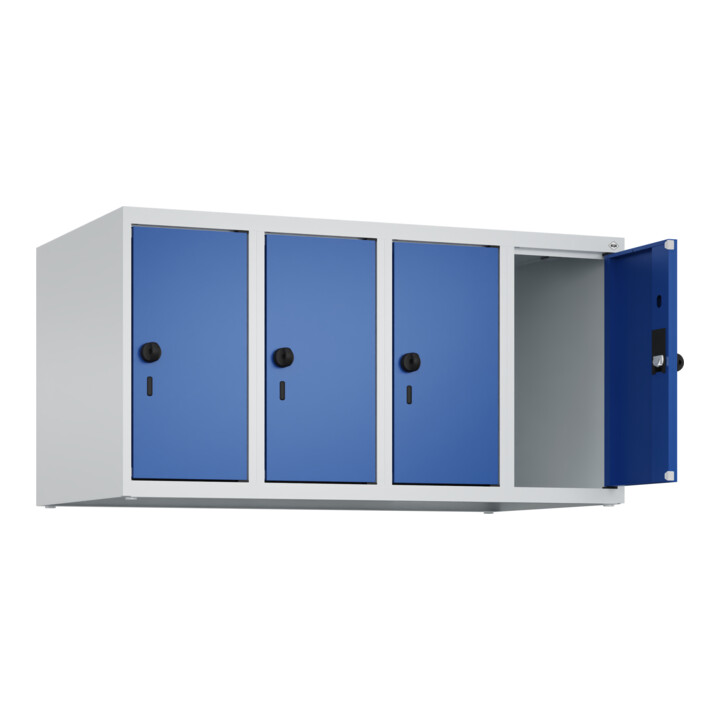 C+P Aufsatzschrank, 7035/5010 500x1000x500mm Verschluss Sicherheits-Drehriegel 4 Abteile