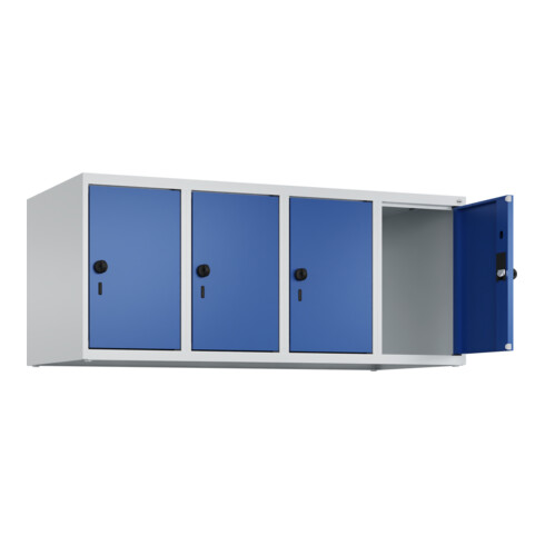 C+P Aufsatzschrank, 7035/5010 500x1200x500mm Verschluss Sicherheits-Drehriegel 4 Abteile