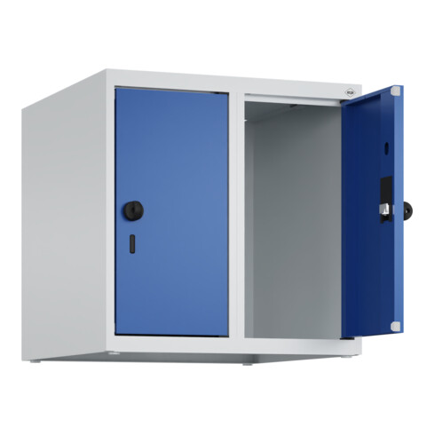 C+P Aufsatzschrank, 7035/5010 500x500x500mm Verschluss Sicherheits-Drehriegel 2 Abteile