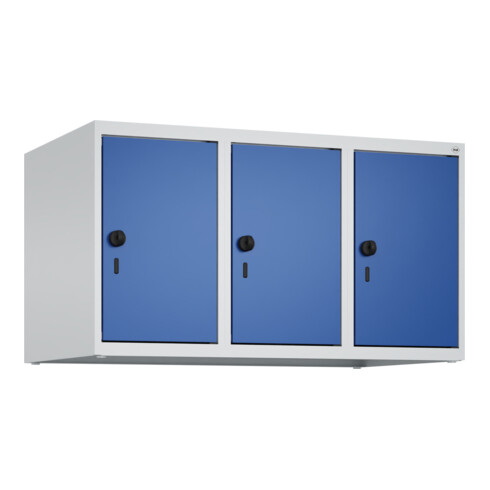 C+P Aufsatzschrank, 7035/5010 500x900x500mm Verschluss Sicherheits-Drehriegel 3 Abteile